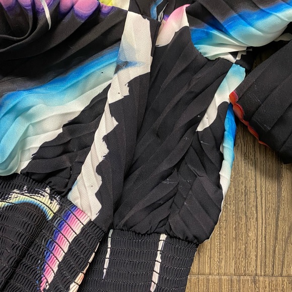 A.L.C Leah Pleated Maxi Dress Midnight Multi in 6 - Picture 11 of 12